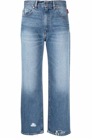 Denimist Cropped jeans med mellemhøj talje