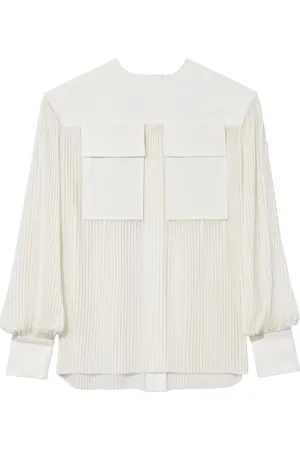 Proenza Schouler Plisseret bluse med lange ærmer