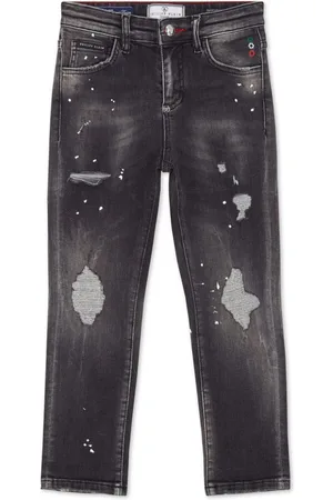 Philipp Plein Jeans med lige ben og ribbet detalje