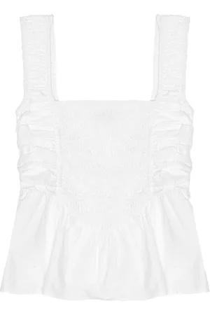 Ganni Peplum-bluse med samledetalje