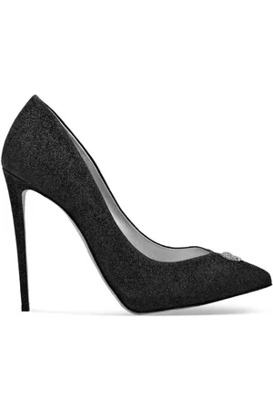 Philipp Plein Pumps med stilethæl og glimmerdetalje