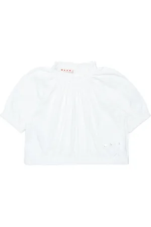 Marni T-shirt med frynset halsudskæring