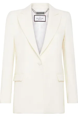 Philipp Plein Blazer med satin-finish og nitteudsmykket dødningehoved