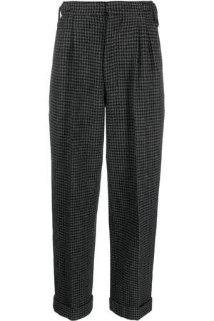 Nanushka Cropped houndstooth-mønstrede bukser