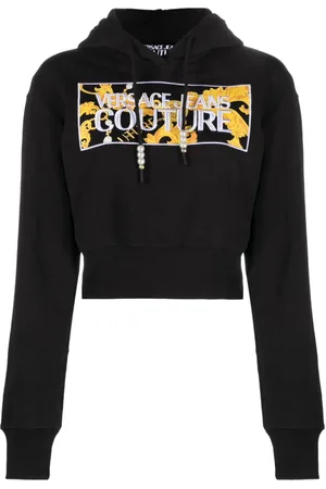 VERSACE Cropped hættetrøje med logomærke