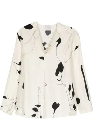 ALYSI Bluse med bladtryk