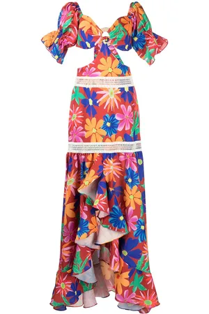 PATBO Lang Aster kjole med off-shoulder-snit