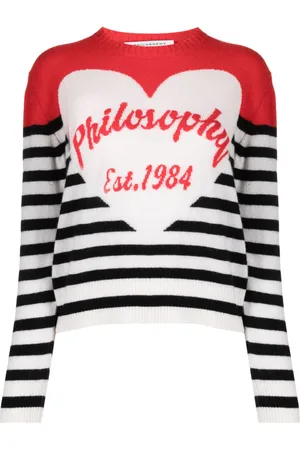 Serafini Stribet intarsiastrikket sweatshirt med logo