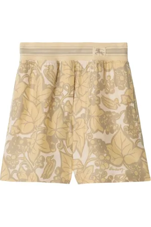 Burberry Silkeshorts med botanisk tryk