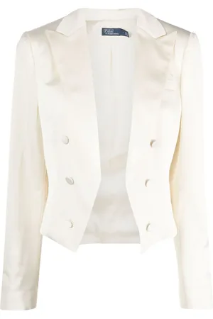 Ralph Lauren Cropped satin-vævet blazer