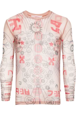 WALTER VAN BEIRENDONCK Mesh-top med grafisk tryk