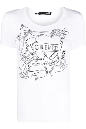 Moschino Kortærmet T-shirt med slogantryk
