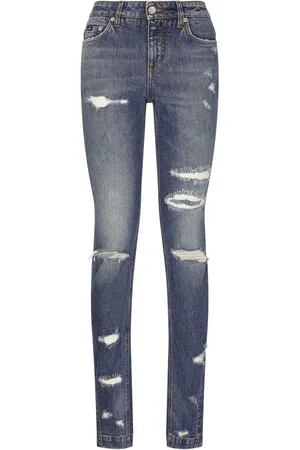 Dolce & Gabbana Girly skinny-jeans med slitageeffekt