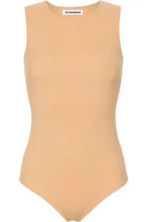 Jil Sander ærmeløs bodysuit med rullekrave og logo