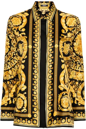 VERSACE Silkeskjorte med Heritage-tryk