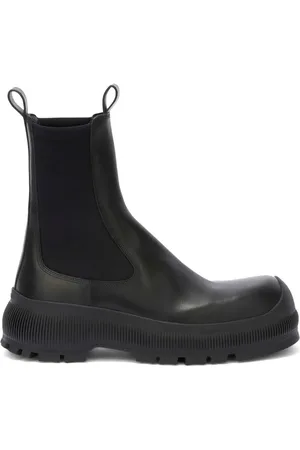 Jil Sander Logoprægede læderstøvler