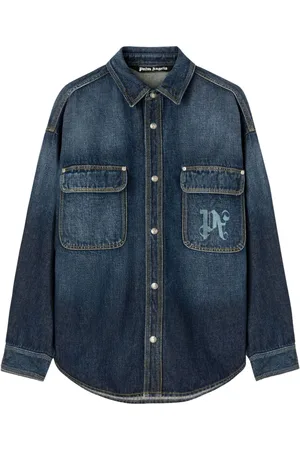Palm Angels Skjorte i denim med logotryk