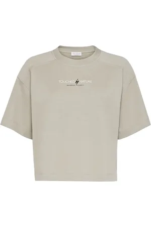 Brunello Cucinelli T-shirt med slogantryk