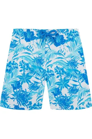 Vilebrequin Badeshorts med blomstertryk og logo-applikation
