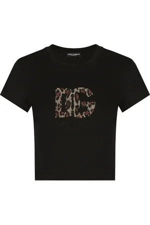 Dolce & Gabbana Cropped T-shirt med logo-applikation