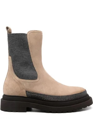 Brunello Cucinelli Chelsea ruskindsstøvler