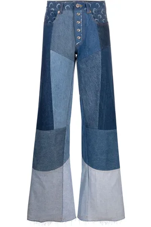 Marine Serre Jeans med svaj og patchwork