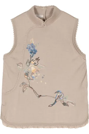 SHIATZY CHEN Strikket frakke med blomster broderi