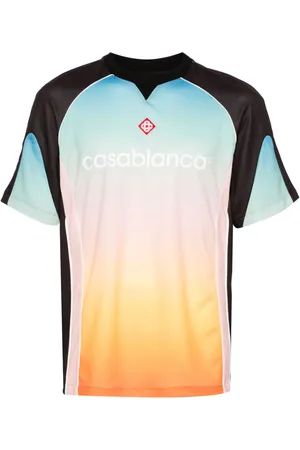 Casablanca T-shirt i mesh med gradueret fodbold-tryk