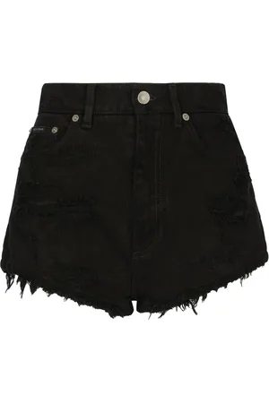 Dolce & Gabbana Shorts i denim med slitageeffekt
