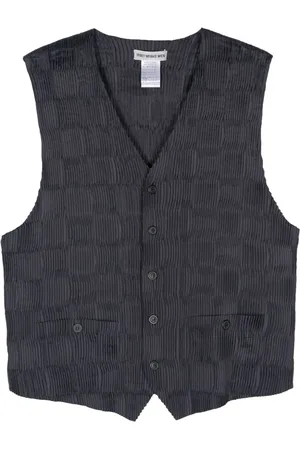 Issey Miyake 2000 plisseret vest med V-hals