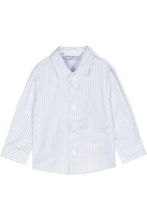 Emporio Armani Stribet skjorte med broderet logo