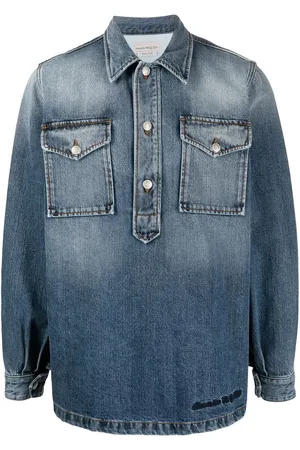 Alexander McQueen Denimskjorte med broderet logo