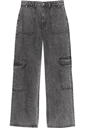 Ganni Jeans med brede ben og mellemhøj talje
