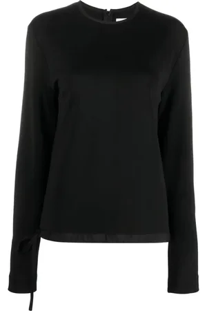 Jil Sander Sweatshirt med lynlås og ekstra lange ærmer