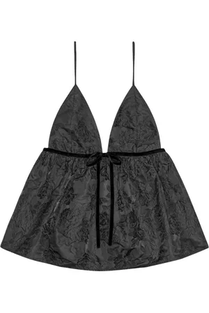 Ganni Tanktop i blomstret jacquard med svaj