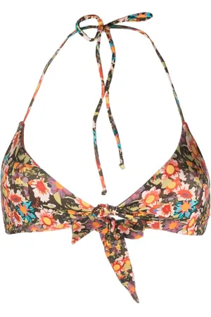 SIEDRES Blomstret bikinitop med halterneck