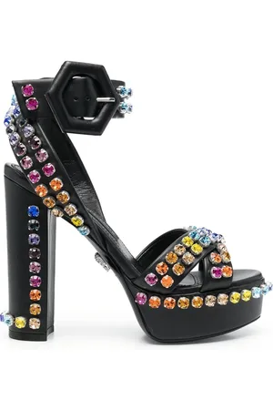 Philipp Plein 135mm plateau-sandaler med krystaludsmykning