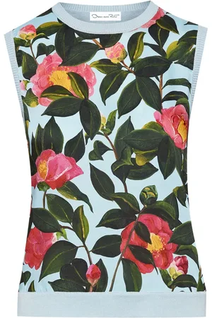 Oscar de la Renta Camellia tanktop med tryk