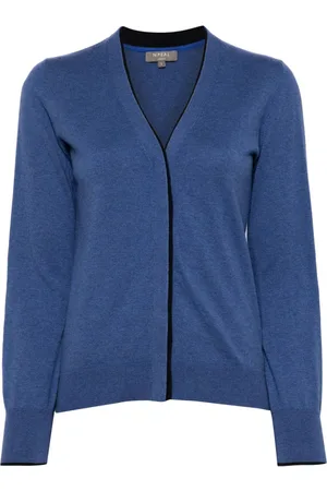 N.PEAL Cardigan med kontrastkant