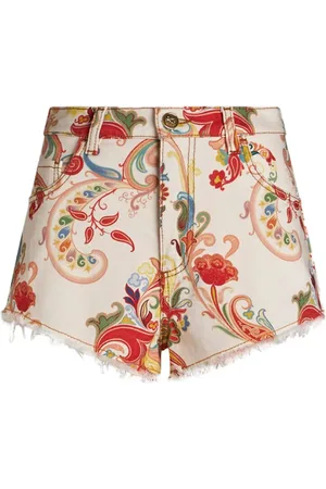 Etro Denimshorts med paisleytryk