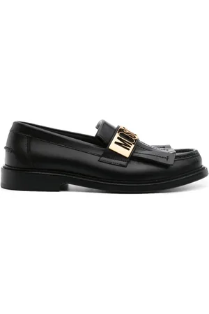 Moschino Loafers i læder med logoplade