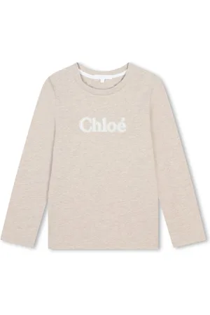 Chloé Langærmet T-shirt med slogan-tryk