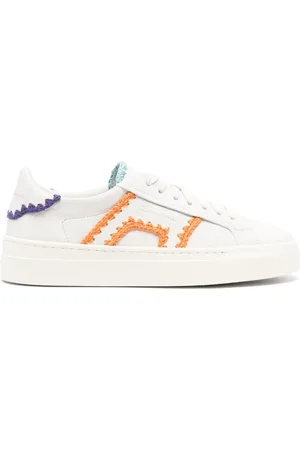 santoni Læder-sneakers med kontrastkant