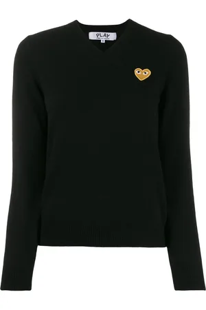 Comme des Garçons Sweater med rullekrave og hjertemærke