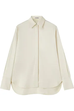 Jil Sander Satinskjorte med spids krave