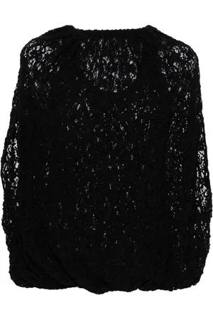 Jil Sander Bluse med blondebroderi