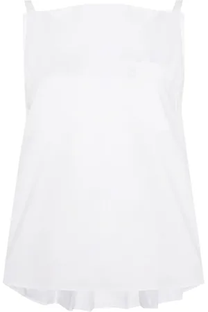 SACAI Plisseret bluse med high-low-snit