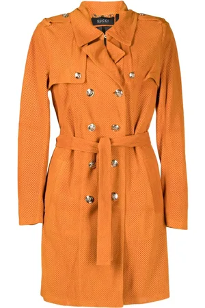 Gucci Perforeret trenchcoat i ruskind