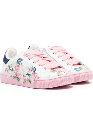 MONNALISA TEEN lædersneakers med blomstertryk