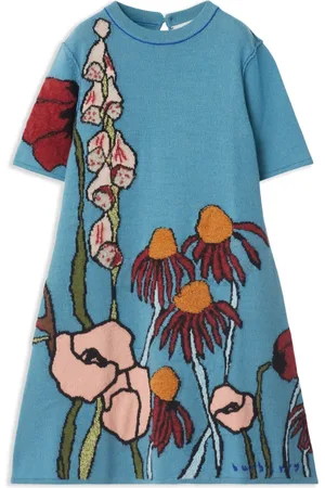 Burberry Intarsiastrikket kjole med blomster